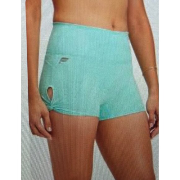 Fabletics PureLuxe High-Waisted Light Blue Athletic Shorts For Women small 3" in - Picture 3 of 9